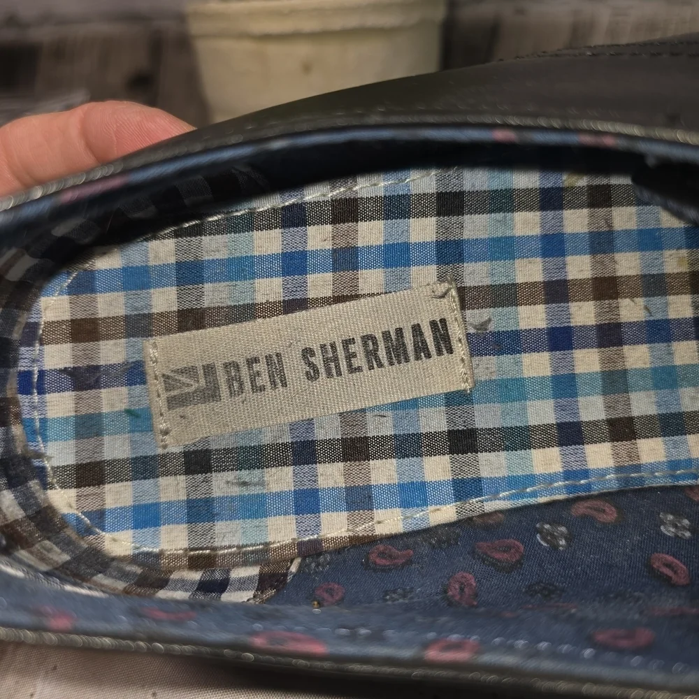 BEN SHERMAN DERBY OXFORDS BLACK LACE UP MENS DRESS CASUAL SHOE SIZE 10